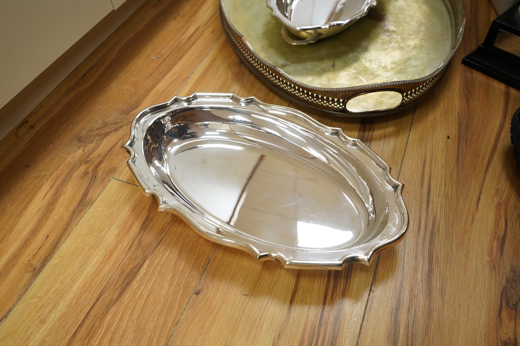 A collection of silver plated ware